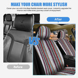 Car Seat Covers 2PCS Red Stripes Baja Saddle Blanket with Shoulder Pads Breathable Washable Striped Woven Airbag Compatible Universal for Cars SUV Truck Front Seat