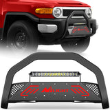 Bull Bar with Light Bar&License Plate Hole Compatible with Toyota Fj Cruizer 2007-2014 Truck Brush Guard, Front Bumper Push Bar w/Grille Skid Plate Light Mount
