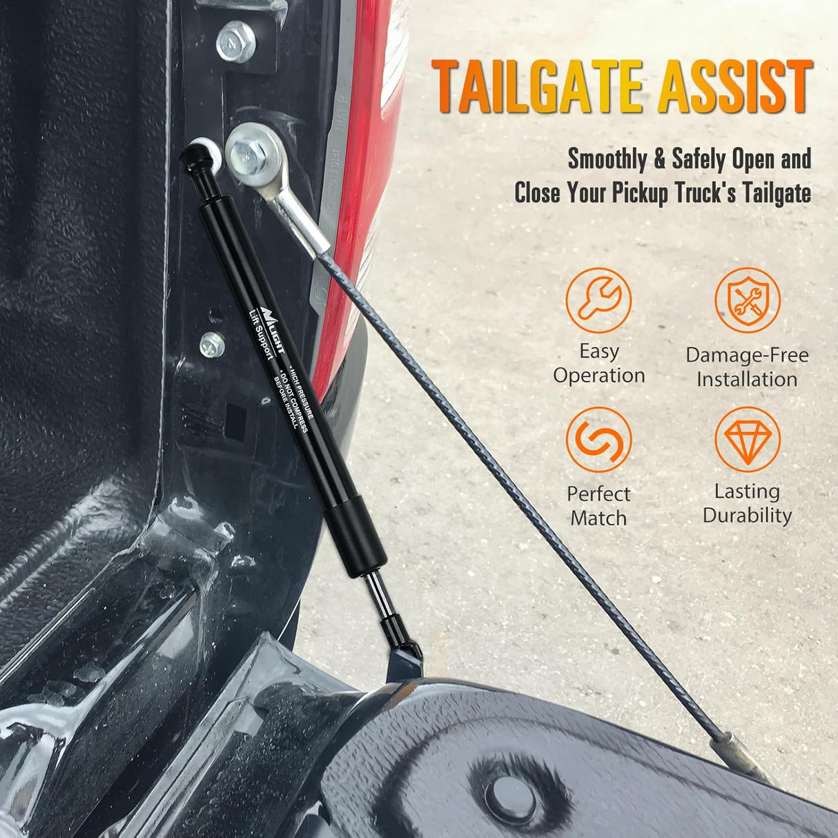 Pickup Tailgate Assist Shock Accessories for 22-25 Ford Maverick, Truck Tail Gate Lift Assist Tailgate Shock Damper fit for Maverick 2025 2024 2023 2022