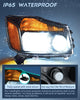 Headlight Assembly Headlight Assembly Black Case Amber Reflector 2004-2015 Titan 2005-2007 Armada 2004 Pathfinder Armada (Pair)