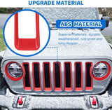 Grill Inserts fit for Jeep Wrangler Front Grille Inserts Headlight Cover Set for JL JLU Unlimited Sport SportS 2018 2019 2020 2021 2022 2023 Grille Bezels Trim Exterior Accessories Red 9 Pcs