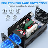 300W Power Inverter 12V DC to 110V AC Car Charger Converter with 5.4A Dual USB Ports and 2 AC Outlets for Phones Tablets Laptop Computer Game Console Kindle iPad DVD Players Black