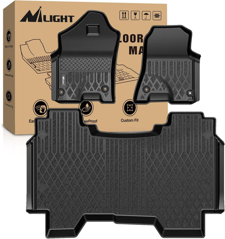 TPE Floor Mats for Dodge Ram 1500 Crew Cab New Body (Not Classic) 2019 2020 2021 2022 2023 2024 All Weather Custom Fit Heavy Duty Floor Liners