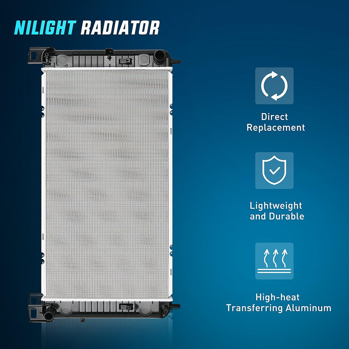 Radiator for Chevrolet Silverado 2500 GMC Sierra 2500 1999 2000 V8 6.0L, Avalanche 1500 2002 2003 2004, Manual Transmission Without Engine Oil Cooler