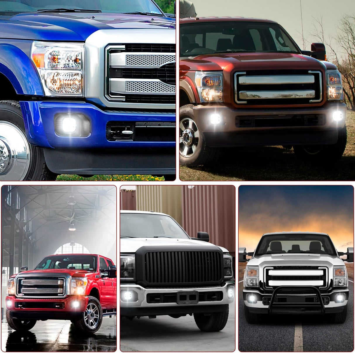 LED Fog Light Assembly Compatible with 2011 2012 2013 2014 2015 2016 Ford F250 F350 F450 F550 with Daytime Running Lights Driving Lamp Plug and Play Driver side and Passenger Side