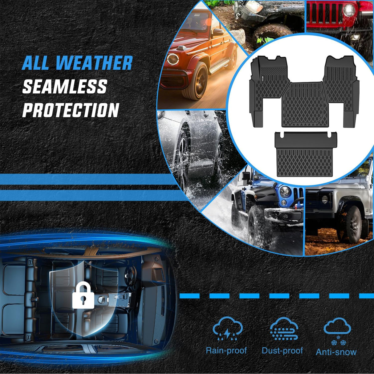 TPE Floor Mats for Mack Anthem 2018 2019 2020 2021 2022 2023 2024 2025 All Weather Custom Fit Heavy Duty Floor Liners