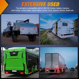 Taillight Assembly 4.4 Inch Aluminum Housing Tail Light 2 PCS 16 LED Red Running Brake Turn Signals Marker Lights Surface Mount IP67 Waterproof for 10-30V RV Camper Trailer Truck Bus Boat