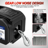 Boat Trailer Winch 3500 lbs Portable Electric Boat Winches 12 V DC Marine Winch with Remote Control and Hand Crank Power-in Freewheel Operation Waterproof Reversible Winch for Boat Trailer