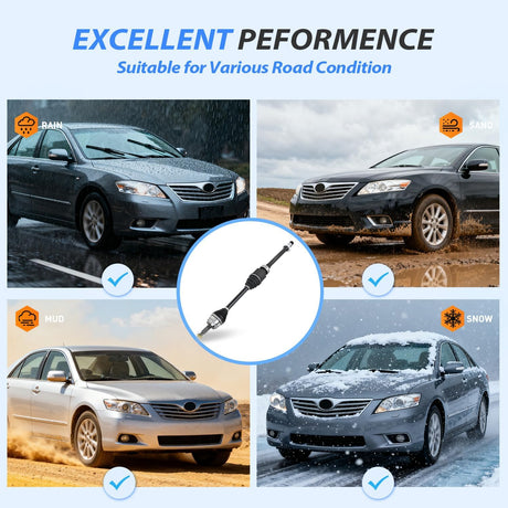 CV Axle Shaft Assembly Compatible with 2002 2003 2004 2005 2006 2007 2008 2009 Toyota Camry 2004-2008 Toyota Solara 2001-2007 Highlander Half-Shaft Assemblies Replacement Front Passenger Side