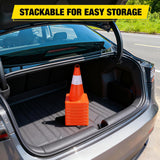 18 inch Traffic Safety Cones, 8  Pack Durable PVC Orange Cones with Reflective Collars for Road Safety, Parking, Construction Work, Sports Training