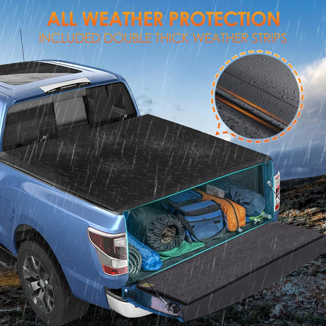 Soft Roll-Up Truck Bed Tonneau Cover for Nissan Titan 2017-2026 6.5ft Bed, Waterproof Low Profile Vinyl Pickup Bed Cover