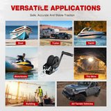 Boat Trailer Winch 2000 Lbs Hand Crank Winch Heavy Duty Boat Winches with 23Ft Strap Rope Hook 2-Way Ratchet 4:1 Gear Portable Marine Manual Winch for Trailers Boats RV ATV Jet Ski Towing