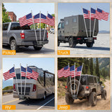 Triple Hitch Mount Flagpole Holder fits 2 Inch Receivers | Heavy Duty Metal Mount Kit Compatible with 0.87 to 1.38 Inch Diameter Flag Tube for Trucks SUV RV Pickup Camper Trailer Jeep