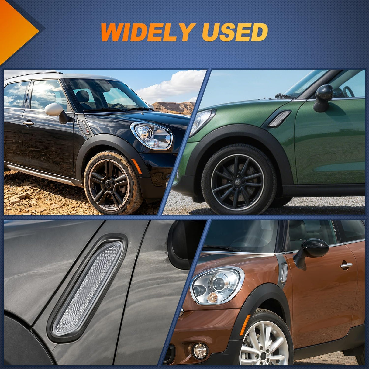 Fender Side Marker Light Lens 2PCS Clear Replacement MINI Cooper | Front Clearance Light Housing Replacement Compatible with 2011-2016 MINI Cooper R60 Countryman R61 Paceman