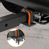 Trailer Hitch Tightener for 2 Inch Trailers Hitches Mount Anti Rattle Heavy Duty Steel with Rubber Cover Orange U Bolt Matte Black Plate Electrophoresis Anti-Rust Triple Protective