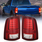 Taillight Assembly Compatible with 2013 2014 2015 2016 2017 2018 Dodge Ram 1500 2014-2018 Ram 2500 3500 LED Style Driver Side and Passenger Side Rear Tail Light with Bulbs