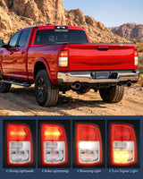 Taillight Assembly Compatible with 2019 2020 2021 2022 2023 Dodge Ram 2500 2019-2023 Dodge Ram 3500 Red Bezel Tail Light OE Style Rear Lamp Replacement Driver and Passenger Side