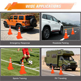 28 Inch Collapsible Traffic Safety Cones 4 Pack - Bright Orange Parking Cones with Reflective Collars for Roadside Emergency, Parking, Driving Practice