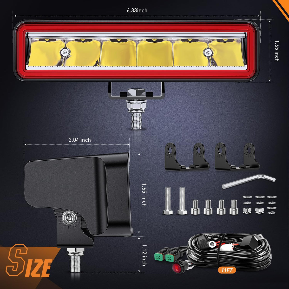 6.5 Inch 30W 3250LM Spot LED Light Bars (Pair) | 16AWG DT Wire – Nilight