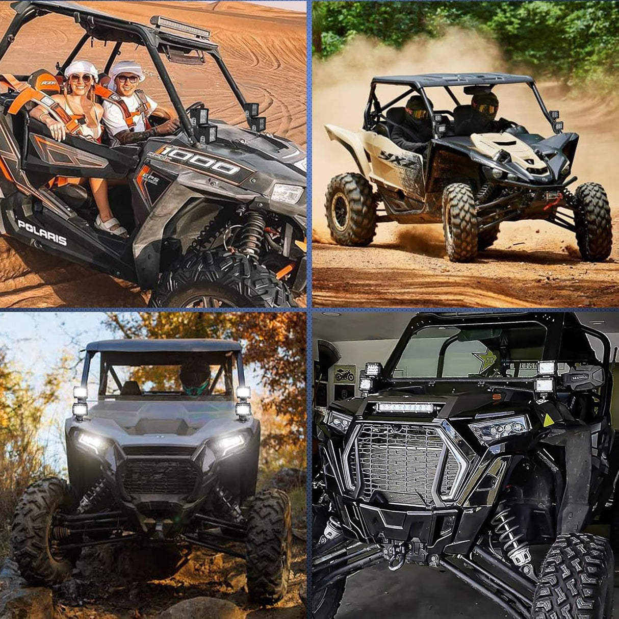 Light Bar UTV Front Side A Pillar Dual Lights Hood Mounting Brackets for LED Pods Compatible with Polaris RZR XP 1000 2014 2015 2016 2017 2018 2019 RZR XP 900 2015-2019