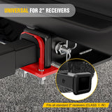 Trailer Hitch Tightener for 2 Inch Trailers Hitches Mount Anti Rattle Heavy Duty Steel with Rubber Cover Red U Bolt Glossy Coating Plate Electrophoresis Anti-Rust Triple Protective