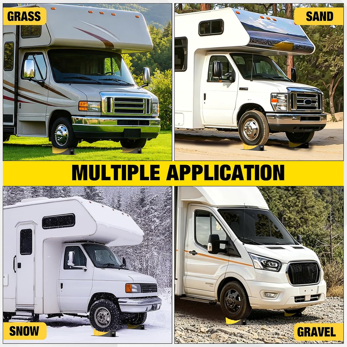 RV Levelers 2 Pack, Curved Camper Leveler with Chocks, Up to 35,000lbs | 1/2 Inch–4 Inch Leveling, Campers / Trailers / Motorhomes, Portable, Helping make RV leveling faster and easier