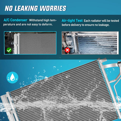 AC Condenser Compatible with Hyundai Elantra L4 1.8L 2011 2012 2013, Kia Forte Koup L4 2.0L Coupe 2013 Air Conditioning A/C Condenser with Receiver Drier Replace# 3967, HY3030146, 976063X000