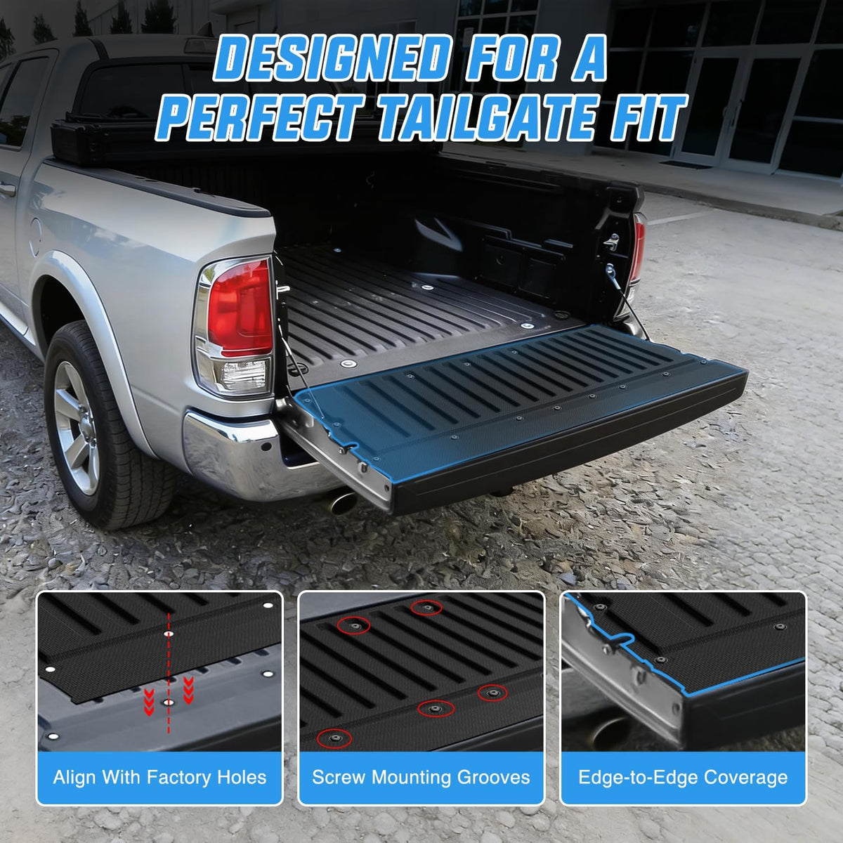 Tailgate Mat for Toyota Tacoma 2005-2023 2nd 3rd Gen All Weather TPE Anti-Slip Custom Fit Truck Tailgate Protector Cover Liner