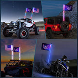 LED Whip Light 1 PC 3FT COB RGB Lighted Antenna Whips with Spring Base Remote & App Control DIY Chasing Patterns for Can-am Offroad ATV UTV RZR Polaris Dune Buggy 4-Wheeler Truck