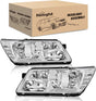 Headlight Assembly Compatible with 2009 2010 2011 2012 2013 2014 2015 2016 2017 2018 2019 2020 Dodge Journey Chrome Housing Clear Reflector Headlamp Passenger and Driver Side