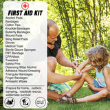 Car Emergency Kit with Jumper Cable Air Compressor Tire Repair Essential Tools First Aid Alligator Connector Electrical Kit for Travel Camping Outdoor Cars Truck SUV RV