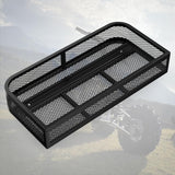 ATV Front Cargo Basket, 17 Inch W x 36 Inch L x 6.3 Inch H Racks and Baskets with Steel Mesh Frame, Heavy Duty ATV Storage Cargo Box Attachments for Luggage Carrier
