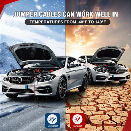 2/0 Gauge 30 Feet Heavy Duty Jumper Cables 1500 Amp Booster Battery Cables with Permanent Installation kit and Quick Connect Plug Includes carrying bag for 12V & 24V Cars SUVs and Trucks