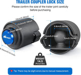 2-5/16 Inch Trailer Lock Heavy Duty Anti-Theft Trailer Hitch Locks Fit for 2 5/16 Inch Ball Coupler Safety Chains Trailer Tongue Lock Set with Key Pry-Resistant Brass Core for Trailer Boat RV