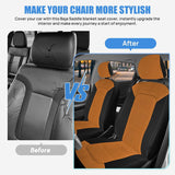 Car Seat Cover 2PCS Black Brown Breathable Mesh Interior Covers with Removable Headrest Airbag Compatible Universal for Cars Truck and SUV Front Seats