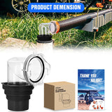 90 Degree RV Sewer Hose Fittings with 4-in-1 Adapter, Clear RV Sewer Hose Elbow Leak-Proof Connection & Odor-Tight Seal Fits 4 Sizes of Dump Station Inlets for Campers Travel Trailers, Black