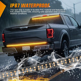 60 Inch Truck Tailgate Strobe Light Strip Tail Emergency Bar Rear Window Warning Lamp Ultra-Bright Double Row 360 LED for Pickup Trailers Construction Vehicles Car SUV, Amber