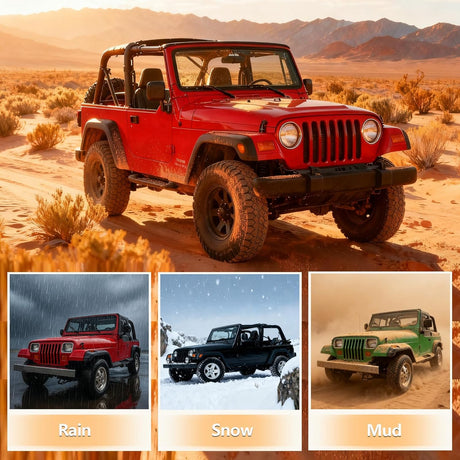 TJ Rear Inner Fender Liners Fit for 1997 1998 1999 2000 2001 2002 2003 2004 2005 2006 Jeep Wrangler TJ & LJ 2PCS Offroad Powder Coated Steel Splash Mud Guard Wheel Well Liner Covers