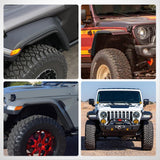 Fender Flares Extensions Set Compatible with 2020 2021 2022 2023 2024 2025 2026 Gladiator JT Mojave & Rubicon (Only for High Wheel Arches) Off-Road Widened Front Rear Flat 4 PCS