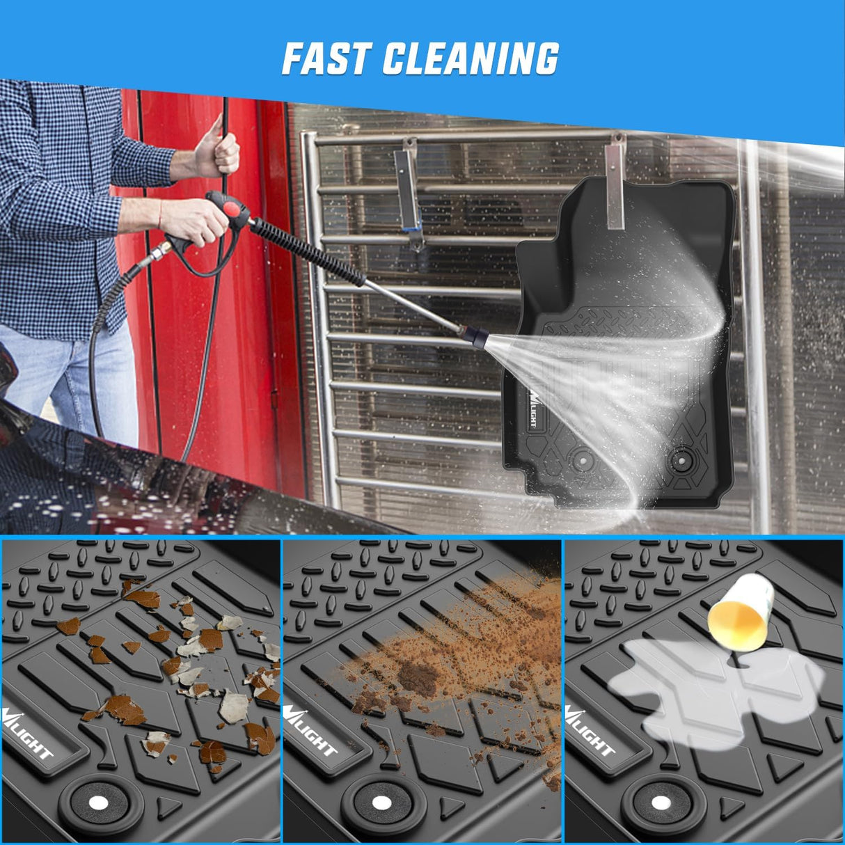 TPE Floor Mats for Chevy Spark 2016 2017 2018 2019 2020 2021 2022 2023, All Weather Custom Fit Heavy Duty Floor Liners