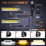 Side Shooter LED Light Pods with Amber DRL 6.5 Inch 2089LM Spot Flood Combo Offroad Driving Auxiliary Lights w/ 16AWG Wiring Kit for Truck ATV UTV Jeep