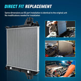 Radiator for Jeep Liberty 3.7L 2002 2003 2004 2005 2006, Engine Coolant Radiator with Oil Cooler, Automatic Transmission, Replace# 52080120AB, CU2481, 2481