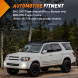 Fog Lights Assembly Compatible with 2001 2002 2003 2004 2005 2006 2007 Toyota Sequoia 2000-2006 Tundra(NOT fit steel front bumper models) w/9006 12V 51W Bulbs Clear Lens