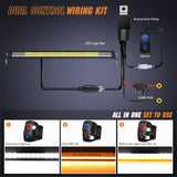 LED Light Bar with Amber DRL 30 Inch 120W Single Row Offroad Light Anti-Glare Flood Spot Combo LED Driving Bar IP68 w/ 14AWG DT Wiring Kit for Pickup Truck SUV ATV UTV Boat 4x4