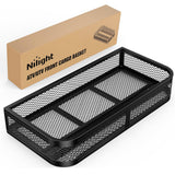ATV Front Cargo Basket, 17 Inch W x 36 Inch L x 6.3 Inch H Racks and Baskets with Steel Mesh Frame, Heavy Duty ATV Storage Cargo Box Attachments for Luggage Carrier
