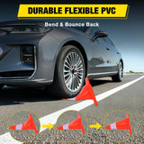 18 inch Traffic Safety Cones, 4  Pack Durable PVC Orange Cones with Reflective Collars for Road Safety, Parking, Construction Work, Sports Training