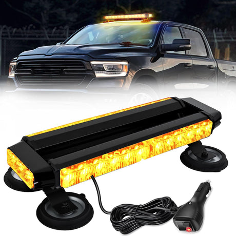 14.5 Inch 30LED Strobe Light Bar Double Side Rooftop Emergency Flashing Lights Amber Safety Warning Hazard Light Bars with Magnetic Base for Construction Vehicles Plow Trucks Pickup