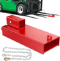 Forklift Trailer Hitch Attachment Fits 2 Inch Receiver Clamp on Pallet Fork Trailer Towing Adapter with Safety Chain & Hook Red