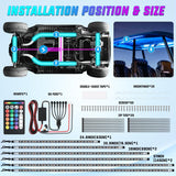 6PCS Golf Cart RGB LED Underglow Light Strips Kit APP & Remote | Multi-Mode Neon Accent Lighting Lamp Sound Active Music Sync IP67 Waterproof 12V-66V Input for EZGO Yamaha Club Car