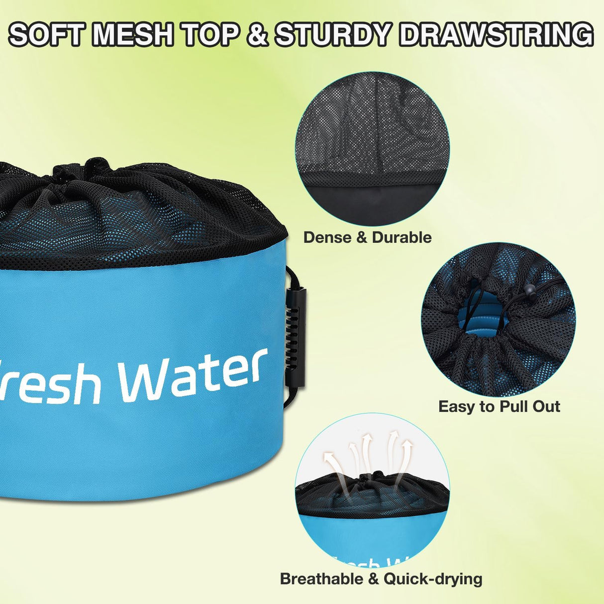 4 Pack RV Hose Storage Bag, Waterproof Utility Bag with Drawstring Mesh Top RV Storage and Organization Bags Container for Sewer, Fresh Water Hoses Electrical Cords Camper Tools Accessories